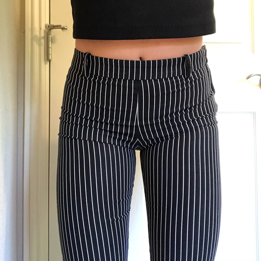 Black and White Striped Pants